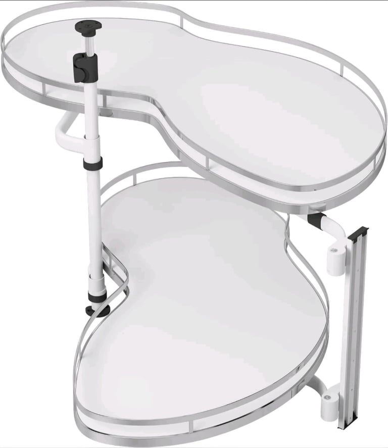 image for Kitchen Cabinet Corner Carousel Storage Unit 2 Pull Out Shelf Twin Tray baskets
