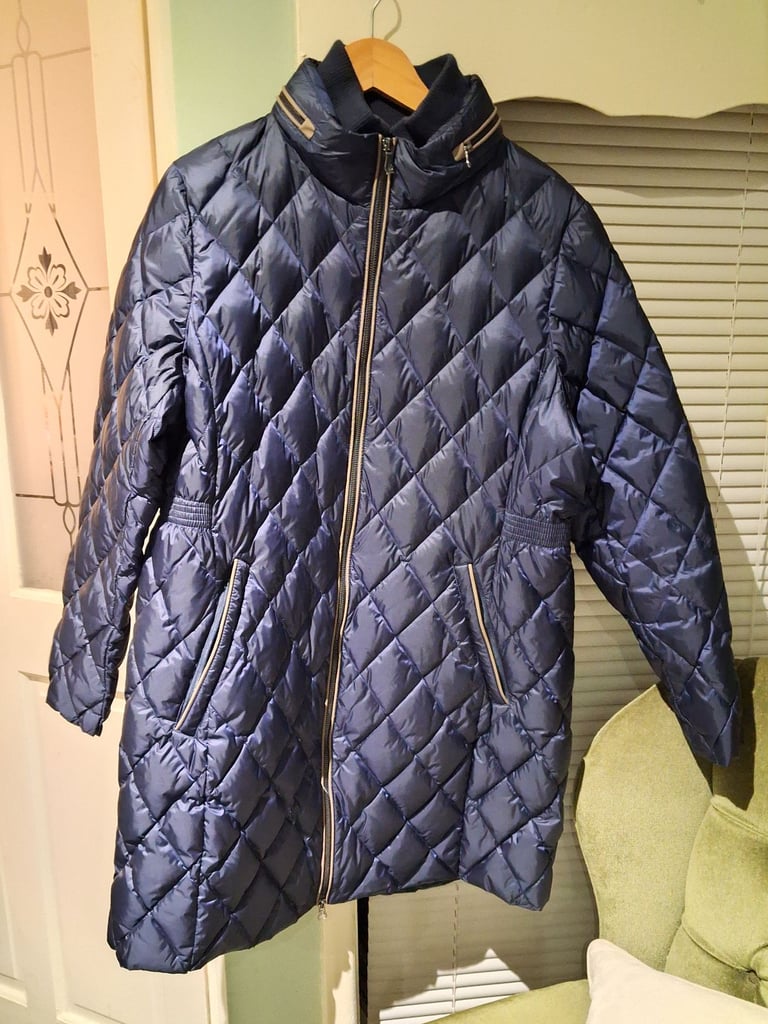 image for Ladies Blue Quilted Coat size18