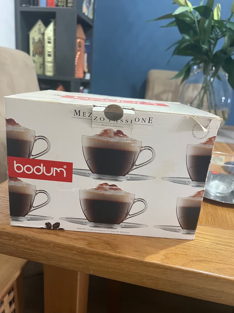 image for bodum mezzo passione glass cups and saucers 