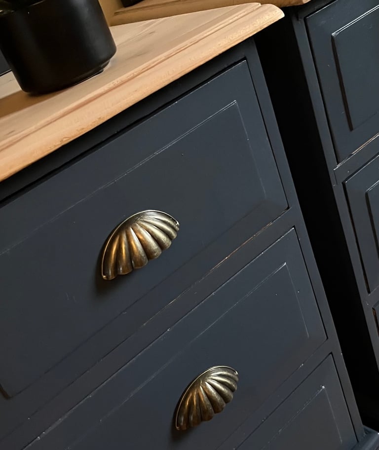 Handpainted pine bedside drawers