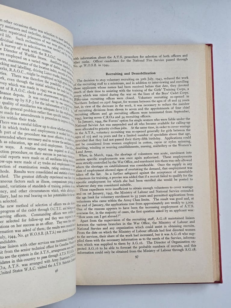 1949 Post WWII The Antique Auxiliary Territorial Service Book