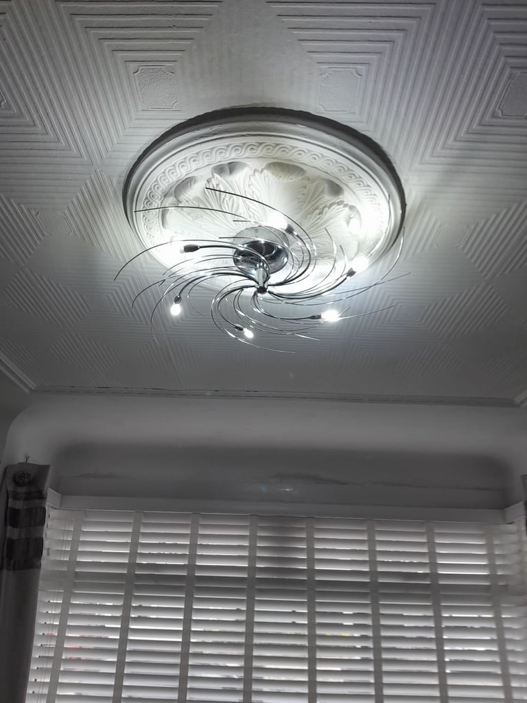 Pair chrome ceiling lights