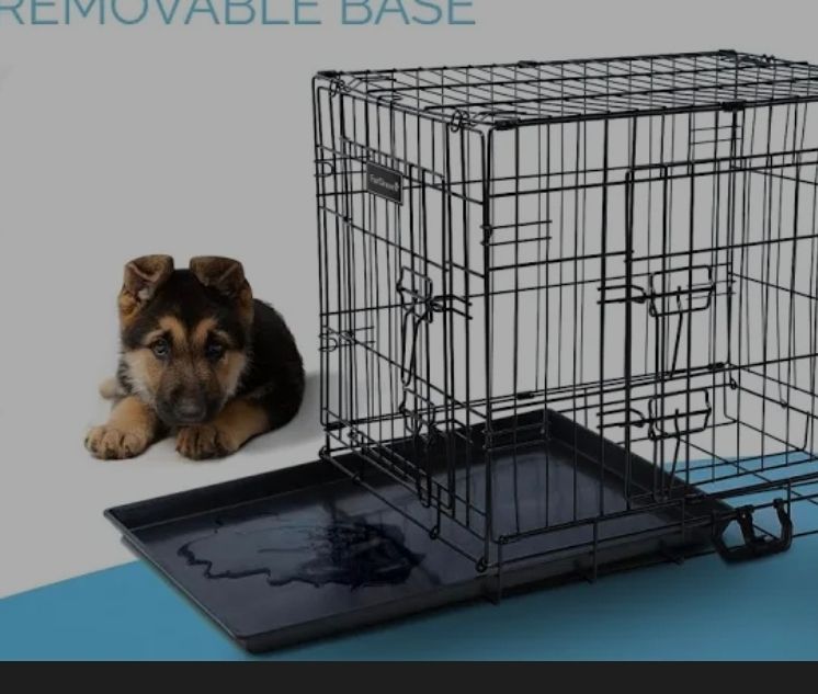 A new still boxed 30inch Heavy Duty Dog Crate Black Metal Folding Cage .