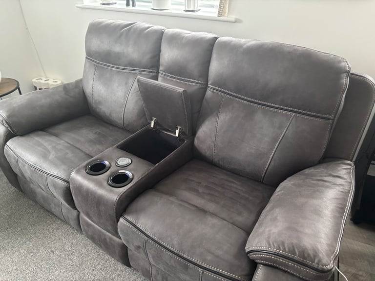 DFS New Vision 3 seater & 2 seater sofas with pouffe