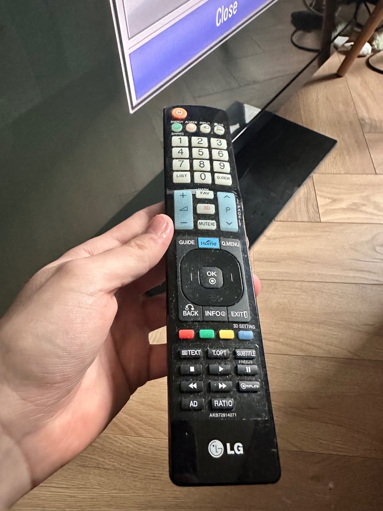 55” LG Tv with remote and cables 