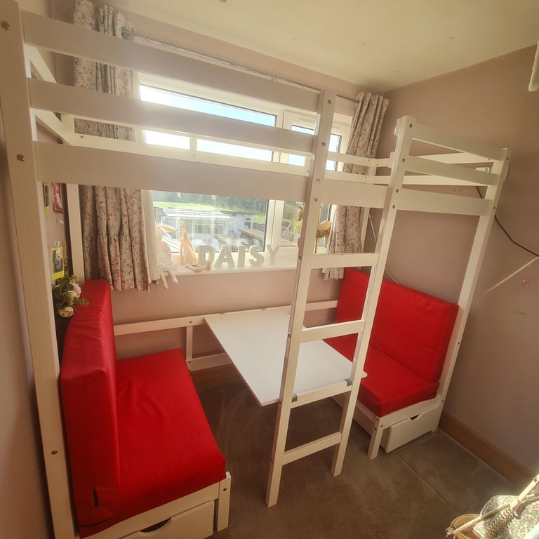 Noa & Nani High Sleeper Cabin Bed with Underseating Area and Storage Drawers, Very Good Condition 