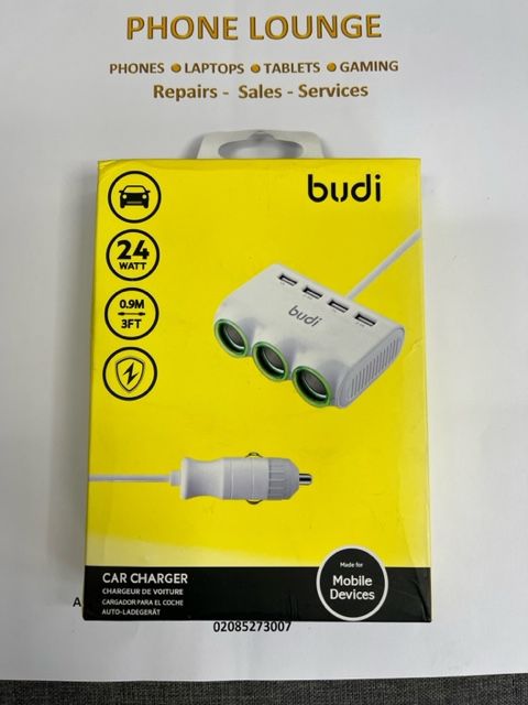 Budi 4 USB port with 3 Car Charger Port-24 WATT