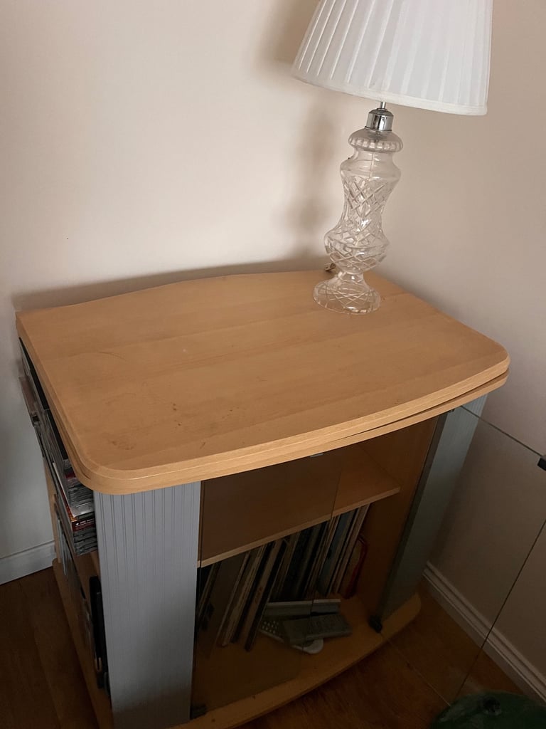 Rotating tv/media table with lots of storage space 