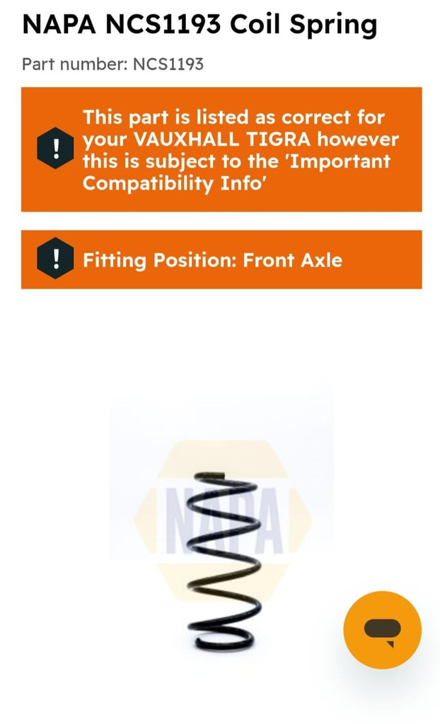 image for Free set vauxhall tigra/corsa coil springs