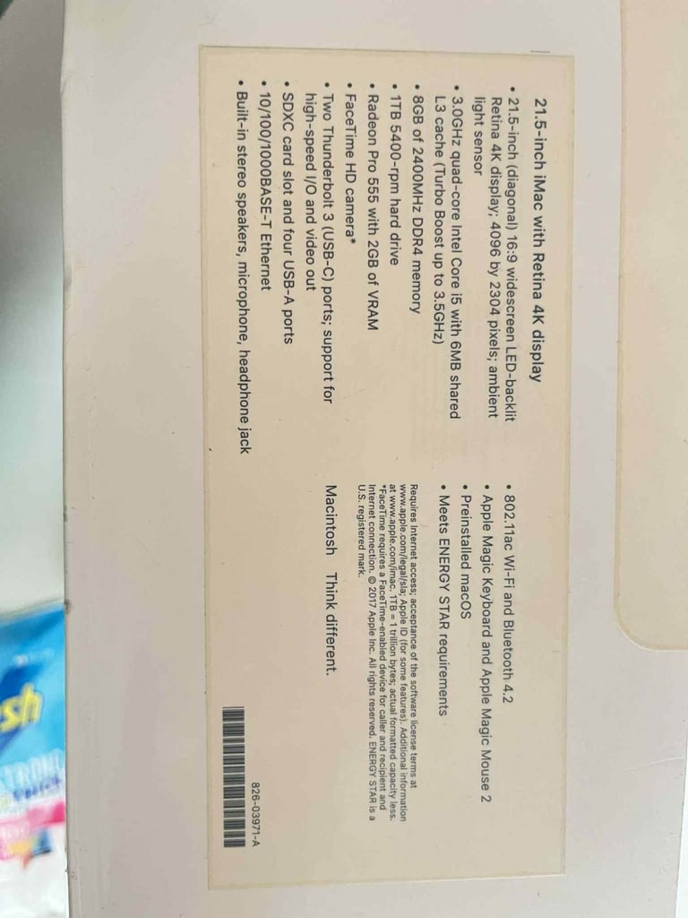 iMac Retina 4K, 21.5 inch, 2017