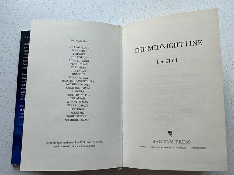 Night School & The Midnight Line by Lee Child, Jack Reacher Thrillers, Paperback & Hardback Books