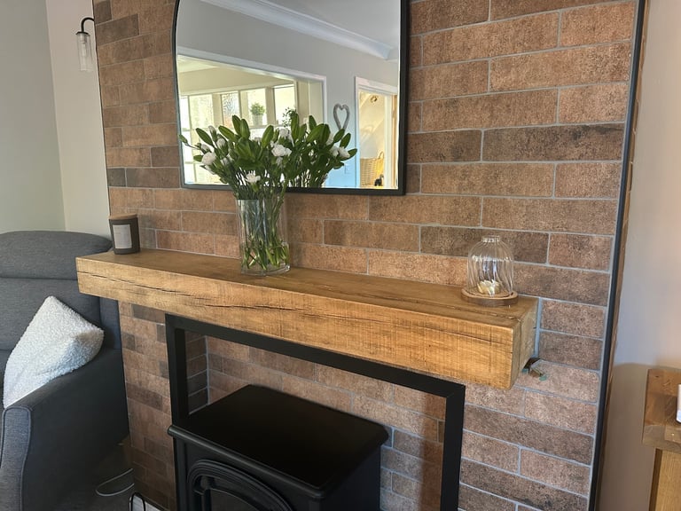 Solid oak fireplace mantle beams for sale 