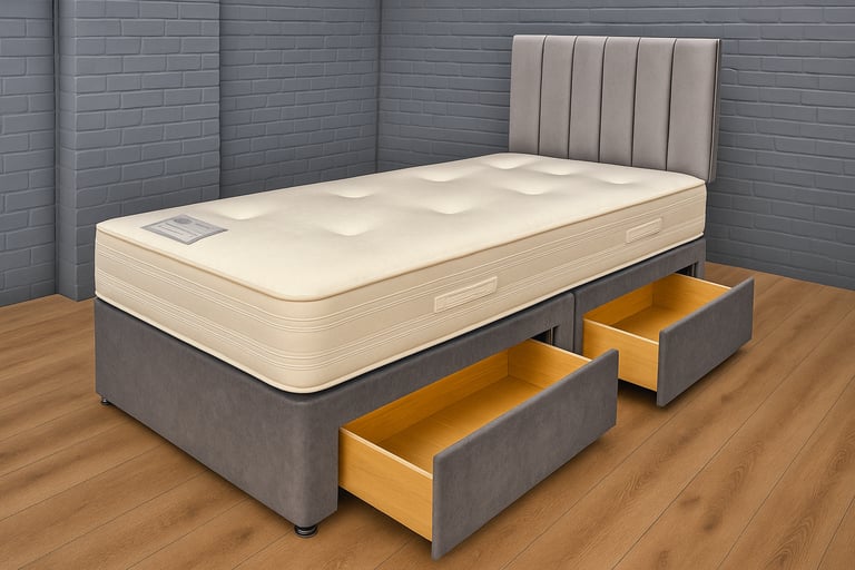 image for Modern Divan Bed with Optional Mattress for a Relaxing and Restful Night’s Sleep