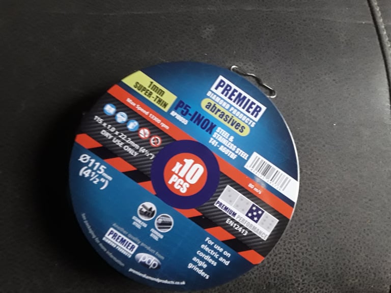 Premier abrasives cutting discs size 115m 2 tins 20 cutting discs fit cordless grinders brand new 