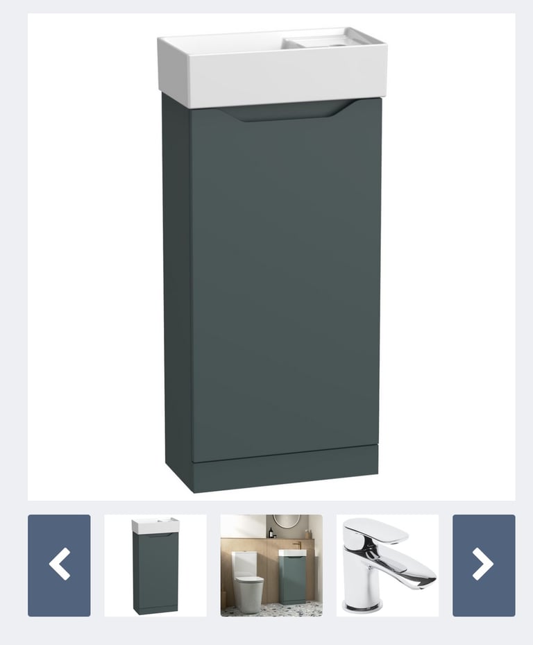 Tavistock Nimble Cloakroom Vanity basin Floorstanding 400mm Green