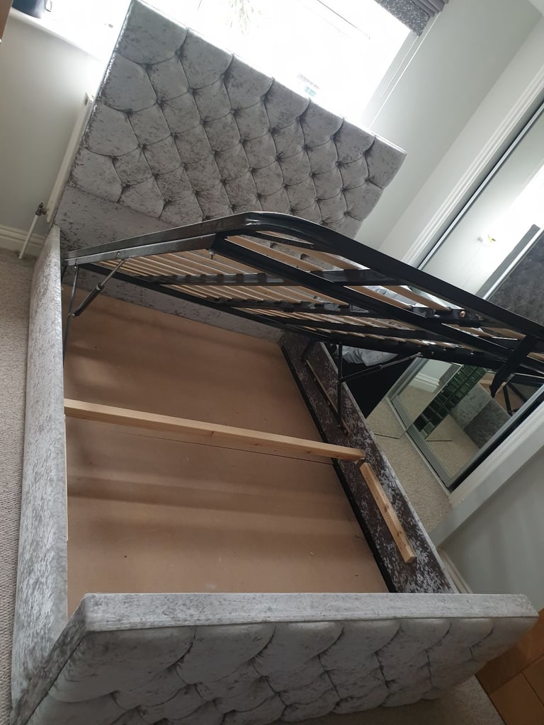Double bed with under mattress storage