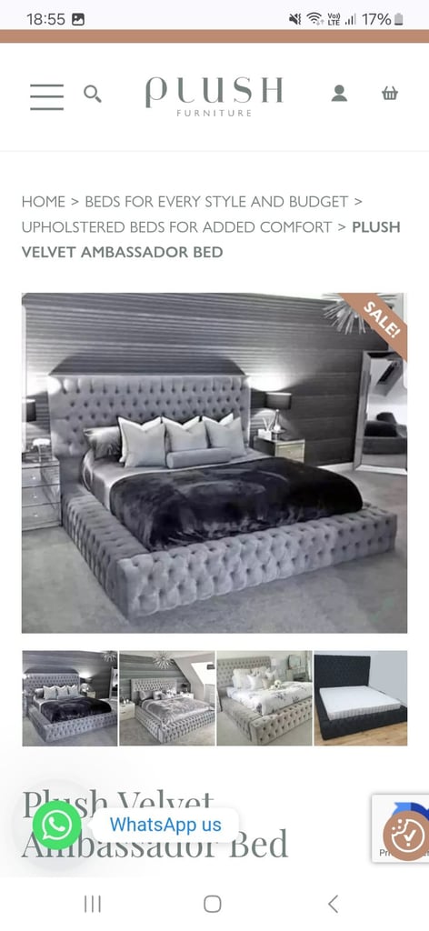 Kingsize Bed Ambassador Grey