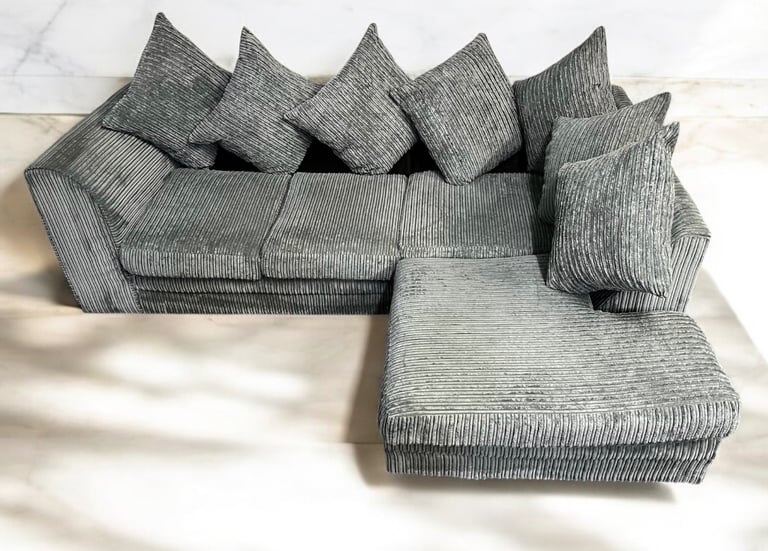 Grey Right Facing Corner Sofa