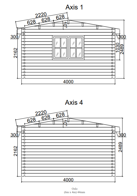 Garden room, Office, Summer house, Log cabin OSLO 6x4m