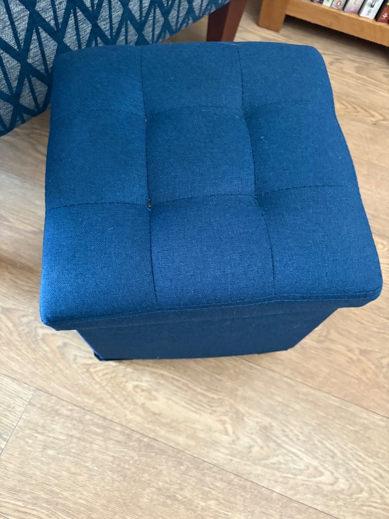 Cute navy ottoman/ footstool