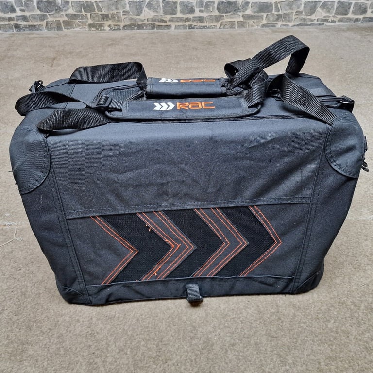 RAC Foldable Pet Carrier Crate – Black with Orange Trim