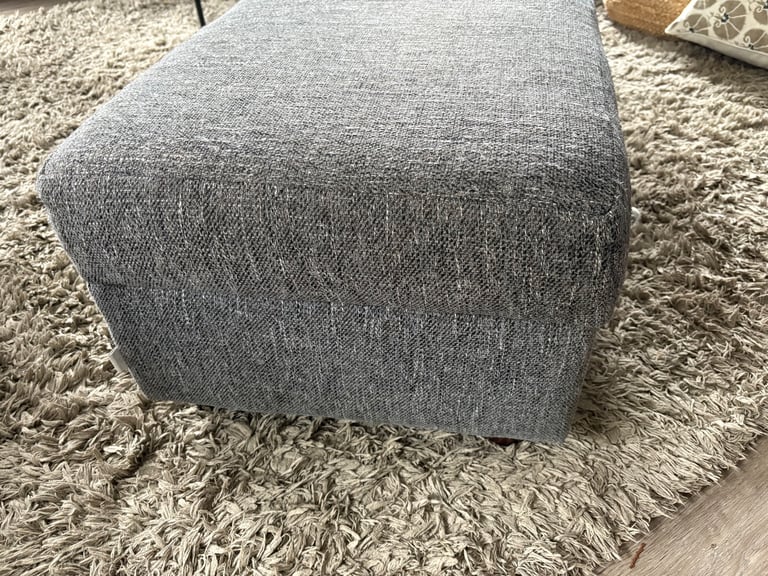 2 Four seater charcoal sofas and 2 foot stalls (DFS French connection) 