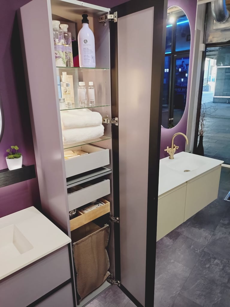 Dansani Luna 80cm Vanity Set Black Framed/Mauve Manufacturers display rrp £7468