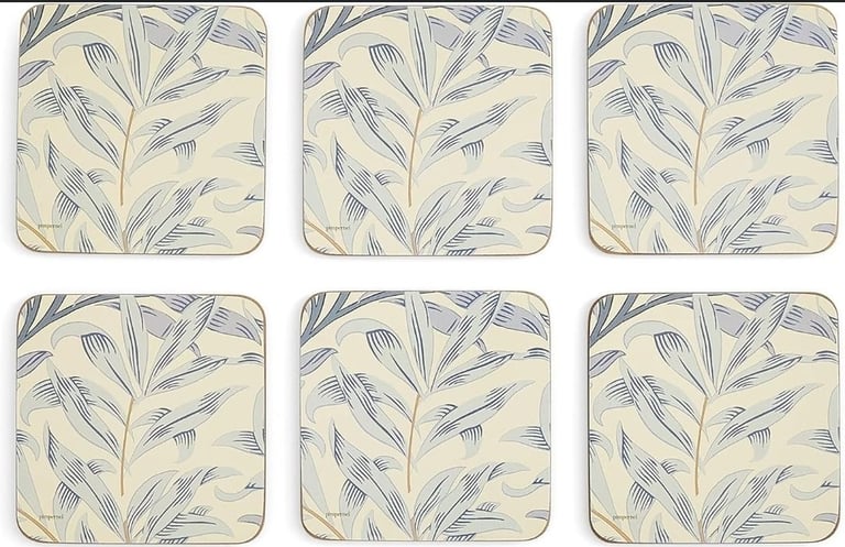 Portmeirion Home & Gifts Willow Bough Blue Coasters S/6 