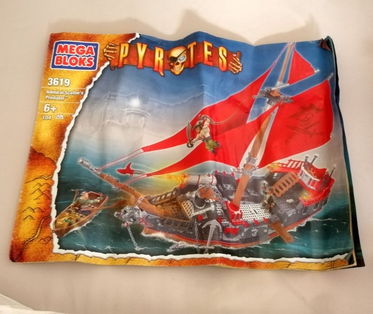 Mega Bloks Pyrates 3619 Admiral Scathe's Predator With Instructions And Box