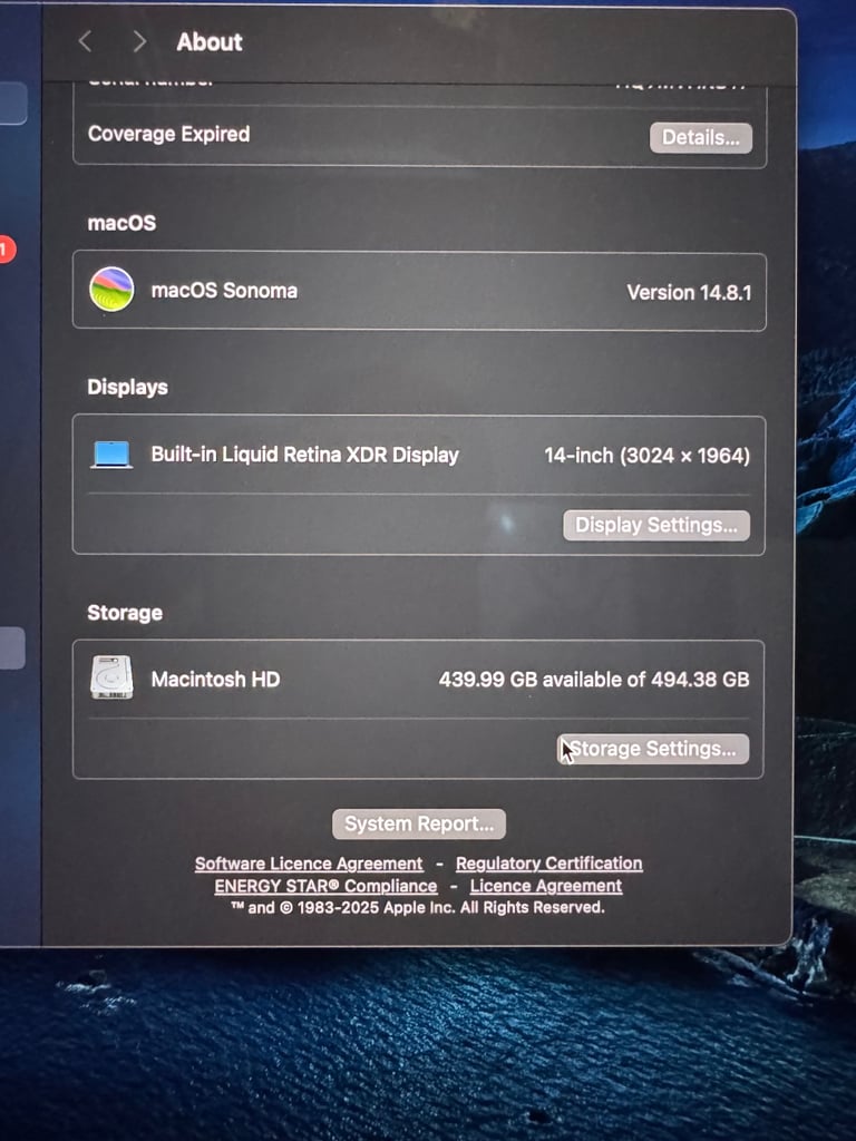 MacBook M2 pro 14inch 16gb 512gb ssd 