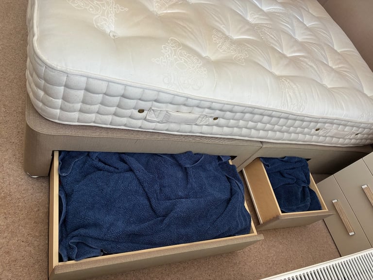 King size divan with headboard and mattress £65