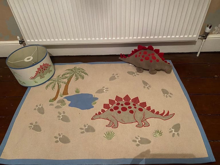 Dinosaur rug, lampshade and cuddly toy from Laura Ashley 