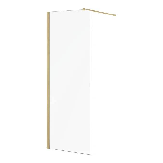 image for Iconix 500mm Wetroom Panel & Support Bar - Brushed Brass RRP £220 Our Price £125