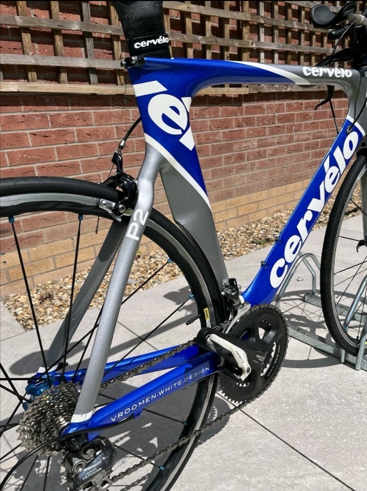 Cervelo P2 time trial bike with upgrades 