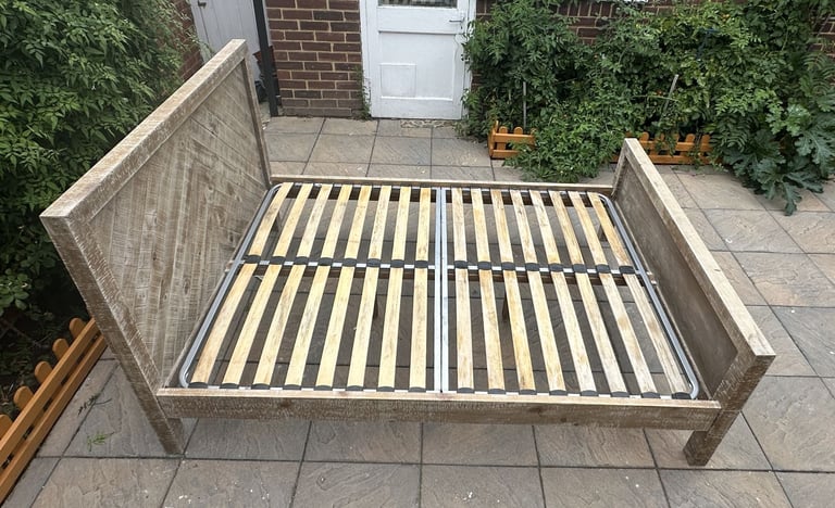 Barker & Stonehouse Reclaimed Wood 4FT6 Double Size Bed Frame - Great Condition