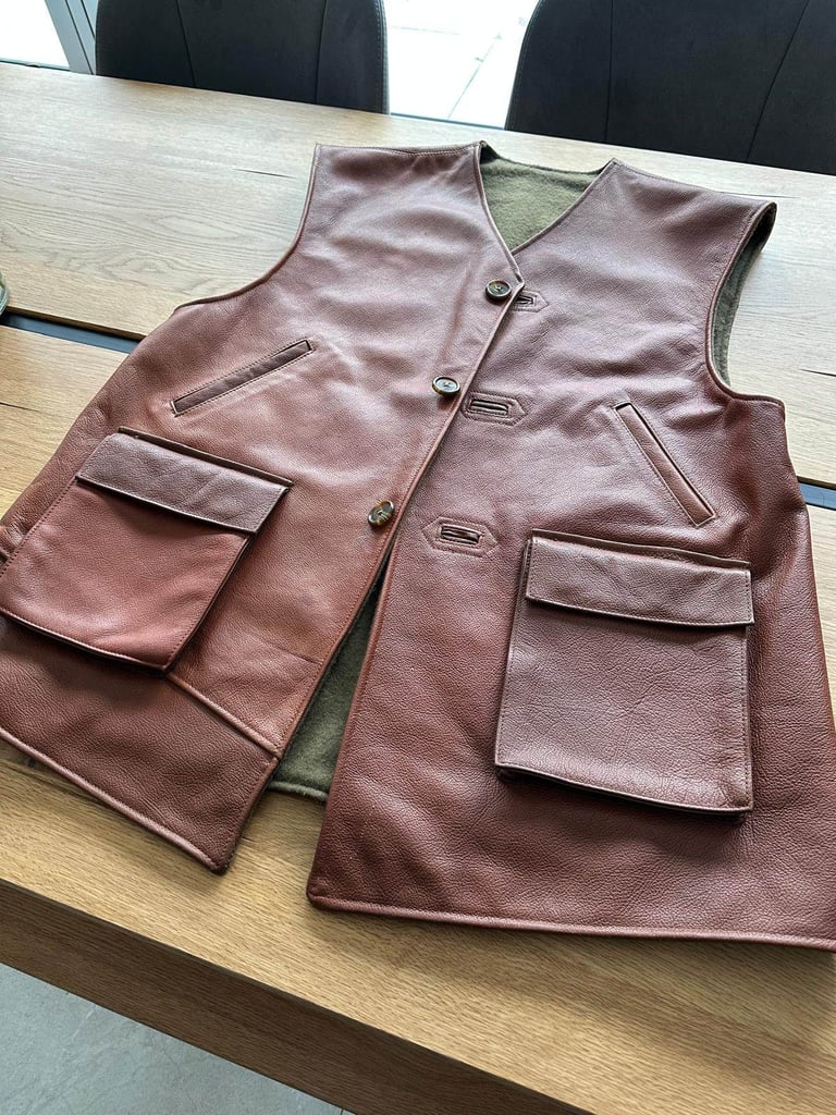 Leather Shooting Jacket / Gilet - excellent condition