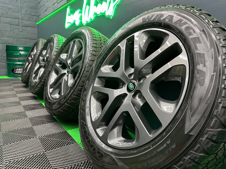 image for New Defender 90 / 110 L663 20” style 5095 Anthracite Grey Alloy Wheels & Goodyear Wrangler AT’s!