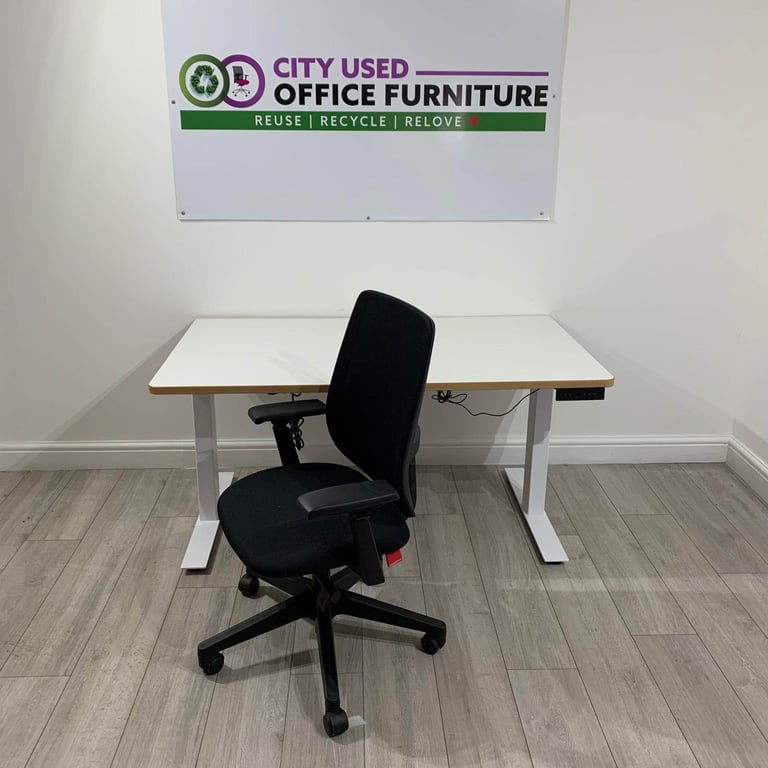 Used Office Furniture! ♻️ Pro Electric Sit-Stand Desk, Dual Motor, Memory Settings