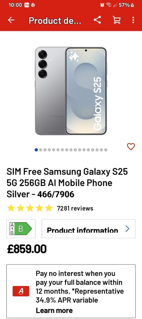 Samsung galaxy s25  5G 256 gb