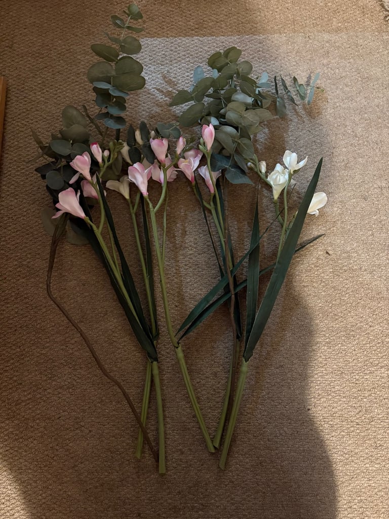 Faux freesia flowers pink and white £5