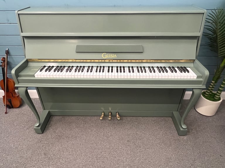 image for STUNNING CALISIA PIANO FINISHED IN F+B SMOKE GREEN. DELIVERY AVAILABLE. 