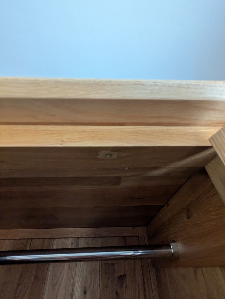 Solid oak large triple wardrobe