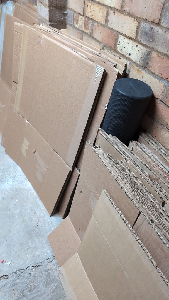 Moving cardboard boxes