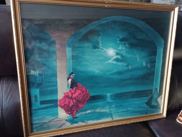 image for Vintage flamenco girl picture.