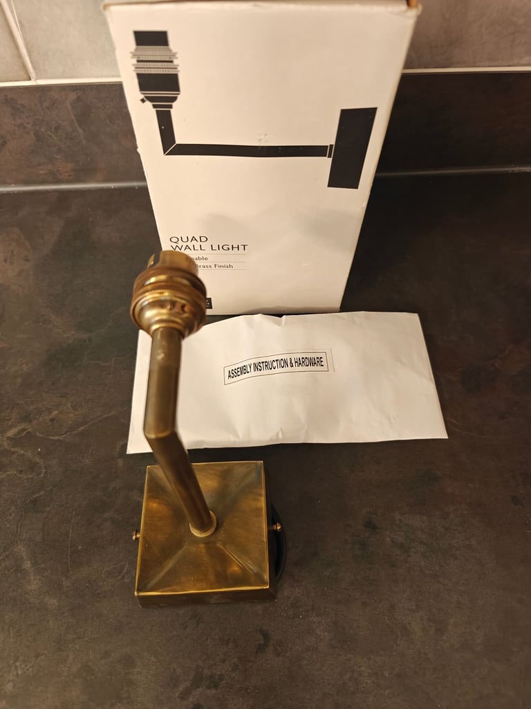 John Lewis Quad Wall Light Fitting, Aged Brass