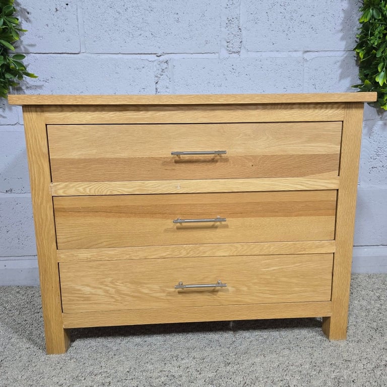 image for Barker & Stonehouse Solid Oak Single Bedside Drawers - Extra-Wide, Can Deliver 002B
