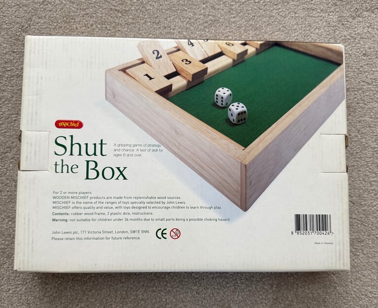 Shut the box game