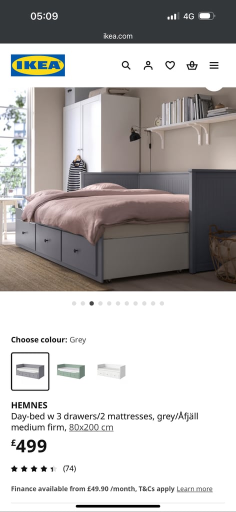 IKEA Hemnes day bed in grey