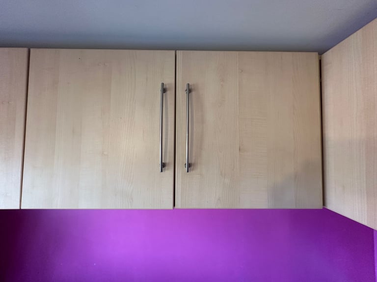 Bedroom Wardrobes, wall cabinets and drawer unit.