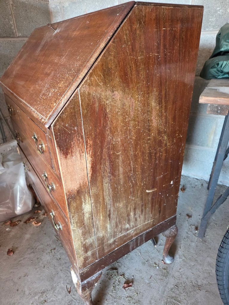 Vintage writing bureau with three drawers